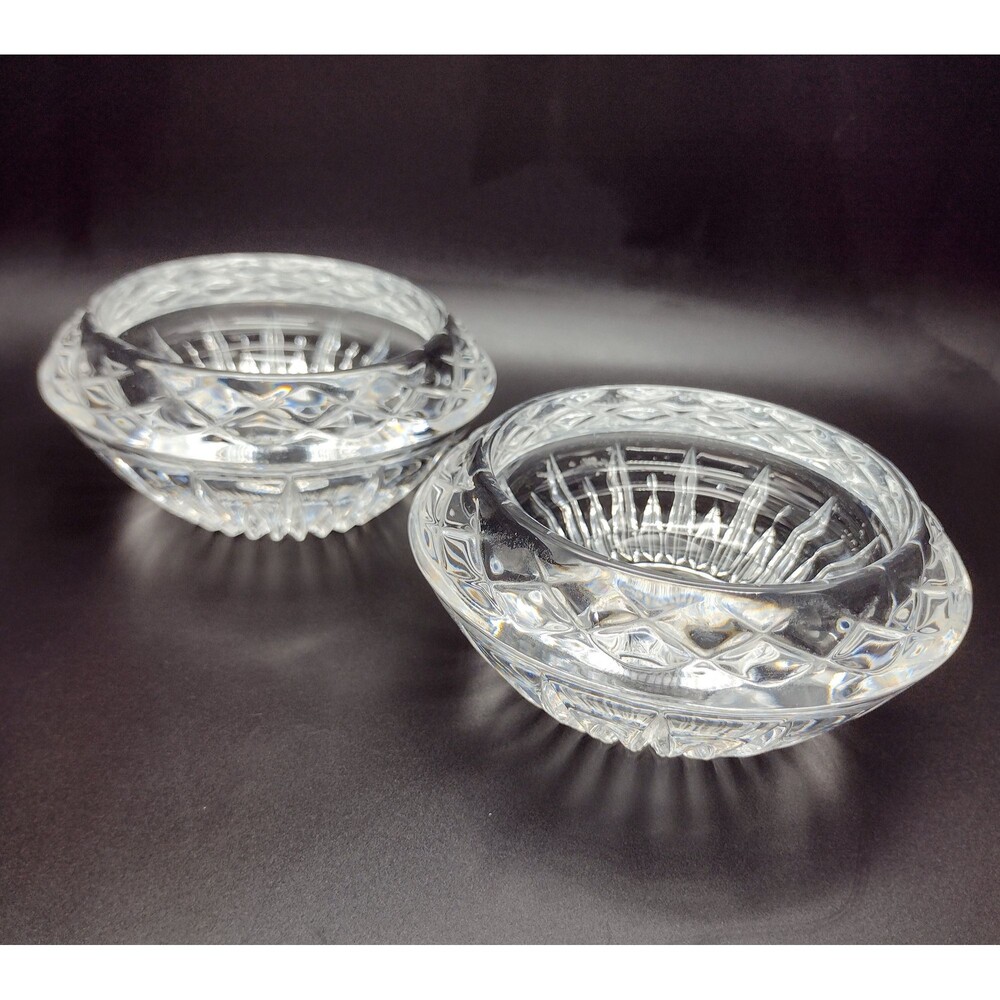 Vintage Princess House 24% Lead Crystal Three Way Candleholders #845 - Set of 2